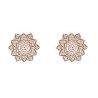 Strieborné náušnice kvety s lab-grown diamantmi Anstey