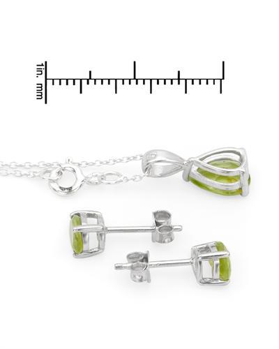 Náušnice a prívesok s olivínmi 840