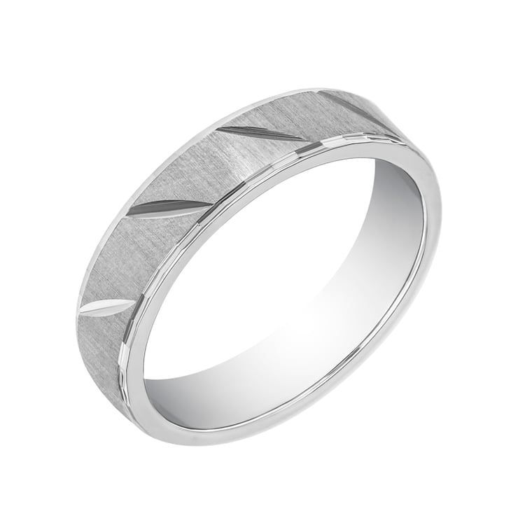 Pánska svadobná obrúčka s vrúbkami 33709