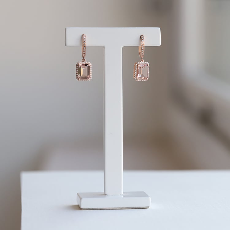 Zlaté morganitové náušnice 73667