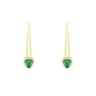 Visiace náušnice so smaragdovými srdiečkami Levy