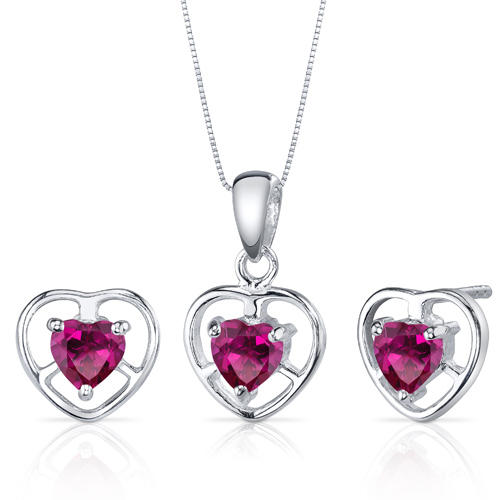 Kolekcia s rubínmi zo striebra