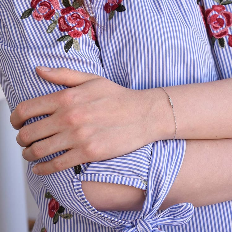 Minimalistický náramok s diamantmi zo zlata 80893