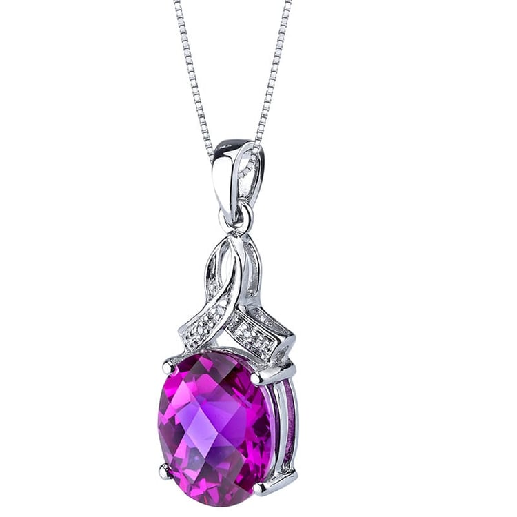 Ružový zafír v zlatom prívesku Easton