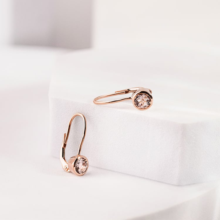 Zlaté visiace náušnice s morganitmi Christabel 152965