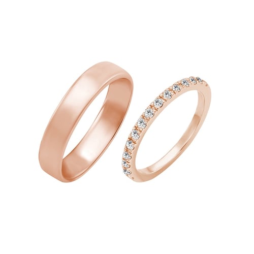 Eternity prsteň s lab-grown diamantmi a pánsky komfortný prsteň Milana