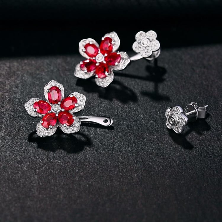Diamantové náušnice s rubínmi 16287