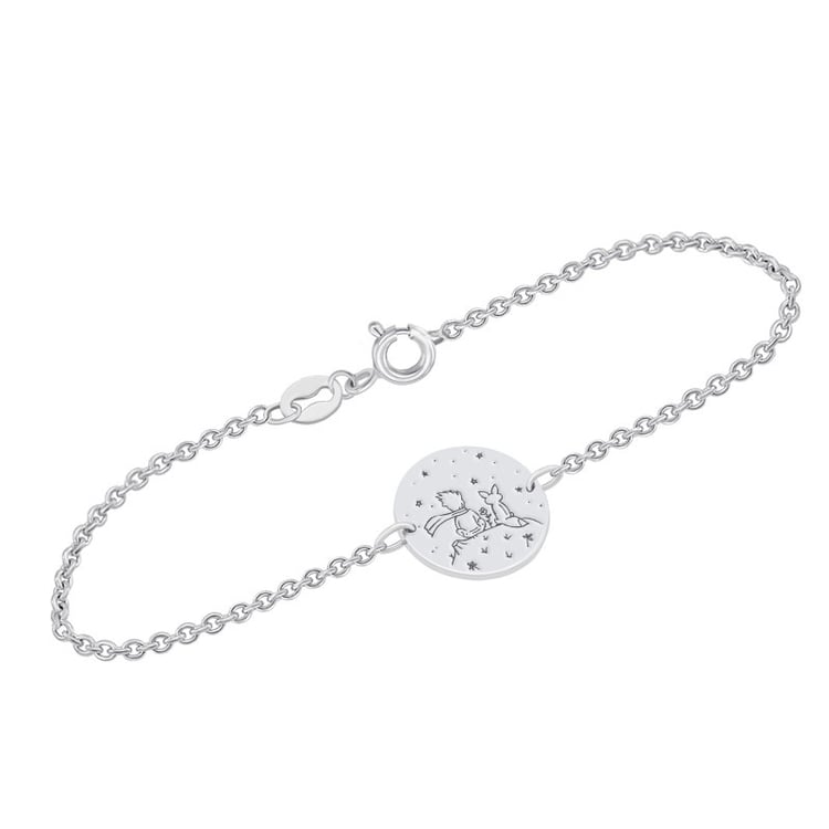 Náramok Malý princ s líškou a gravírom zo striebra