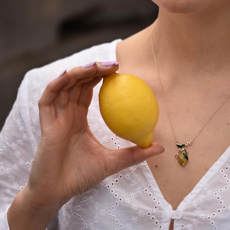 Diamantový náhrdelník s citrónom 43550