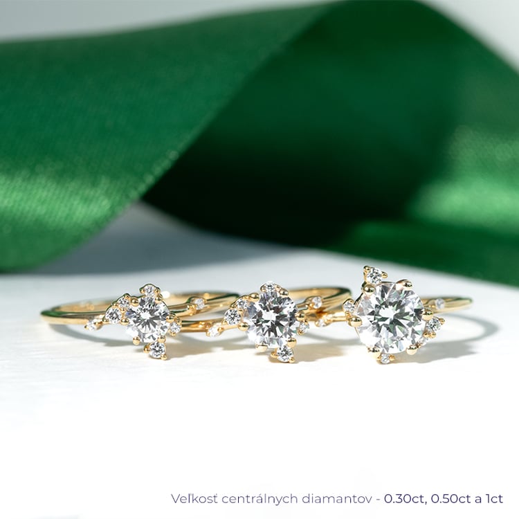 Cluster zásnubný prsteň s diamantmi Carole 128258