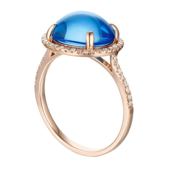 Prsteň s topásom z ružového zlata 60186