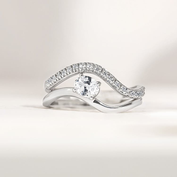 Romantický zásnubný set prsteňov s lab-grown diamantmi 156660