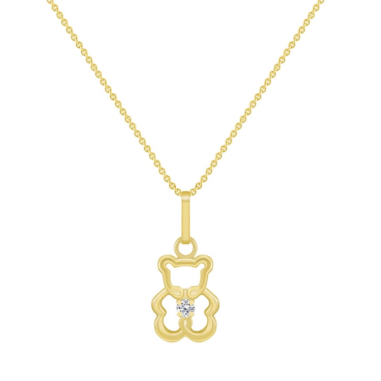 Zlatý detský náhrdelník s medvídkom