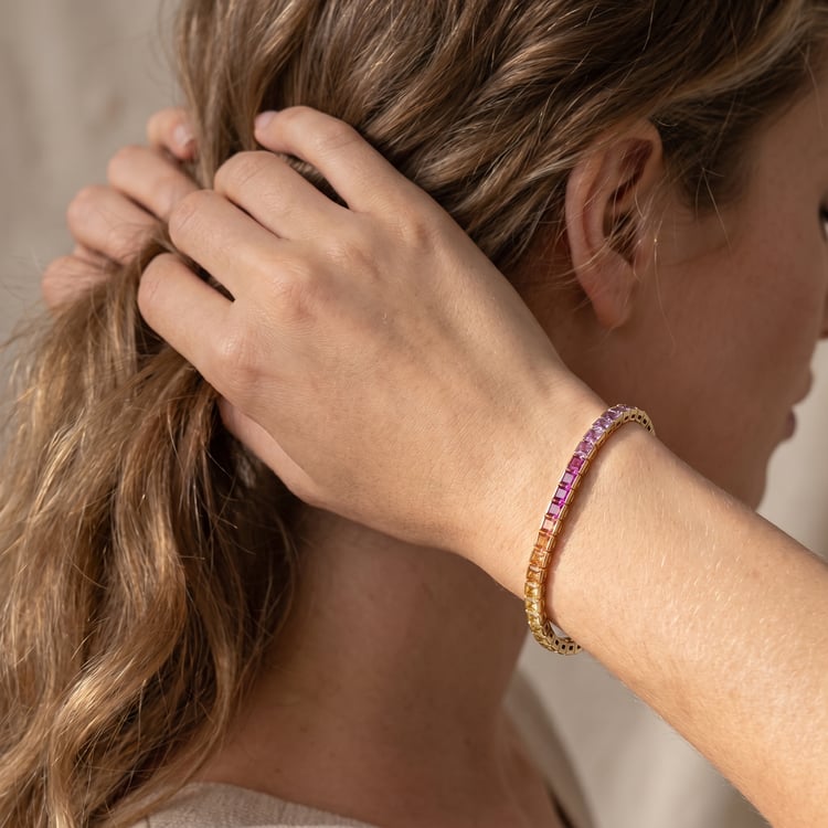 Elegantný strieborný náramok so zafírmi Kyril 166763