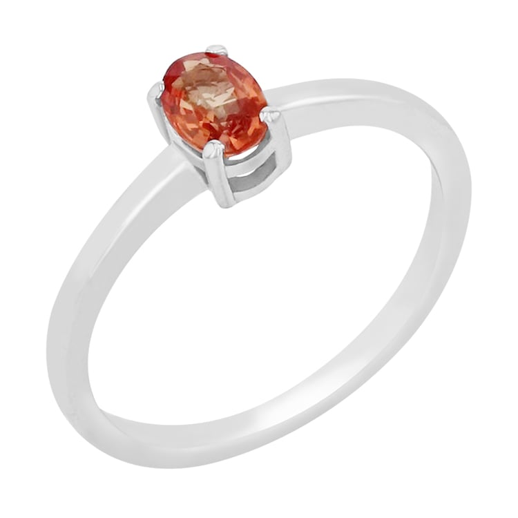Solitaire prsteň s oranžovým zafírom