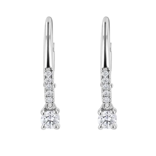Zlaté visiací náušnice s 0.1ct lab-grown diamantom Noor