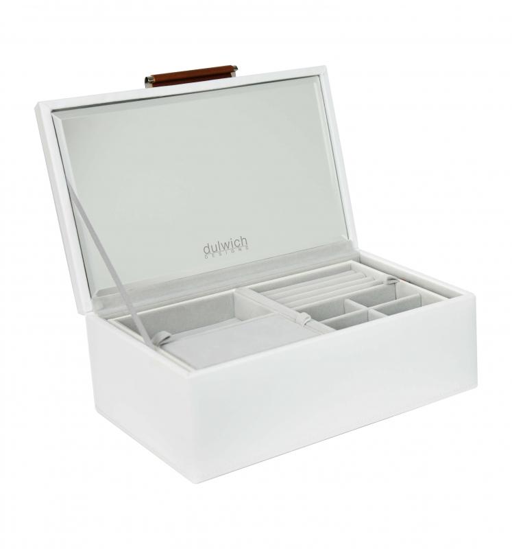 Šperkovnica s vnútorným zrkadielkom biela Vilnius