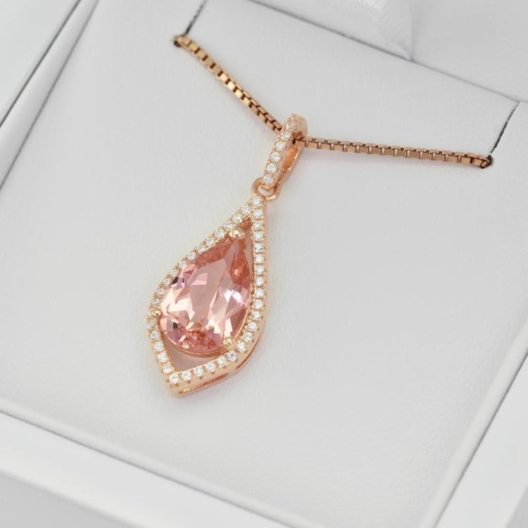 Prívesok s morganitom zo striebra 26158