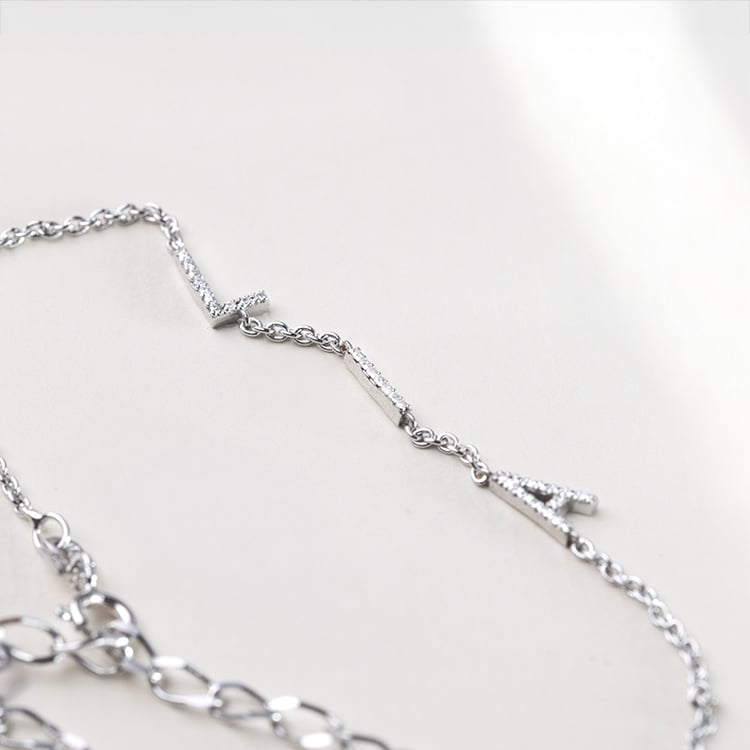 Náhrdelník s 3 písmenkami a lab-grown diamantmi Lupe 152285