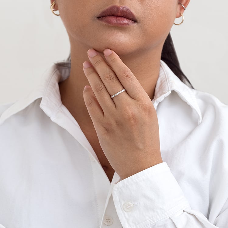 Biely keramický prsteň s diamantmi Jayne 128495