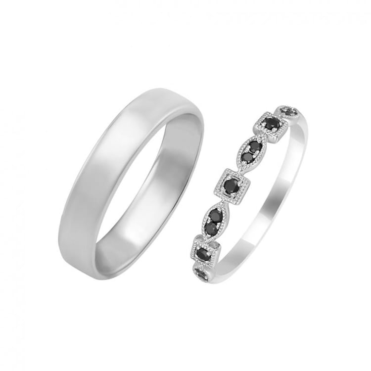 Svadobná obrúčka vo vintage štýle s pánským komfortným prsteňom