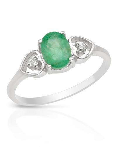 Strieborný prsteň so smaragdom