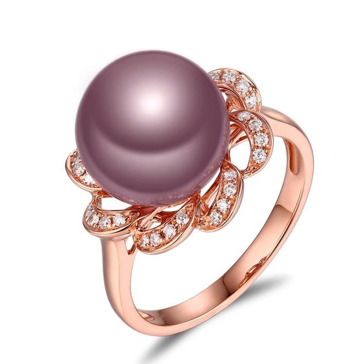 Zlatý romantický prsteň s perlou a diamantmi Kairos