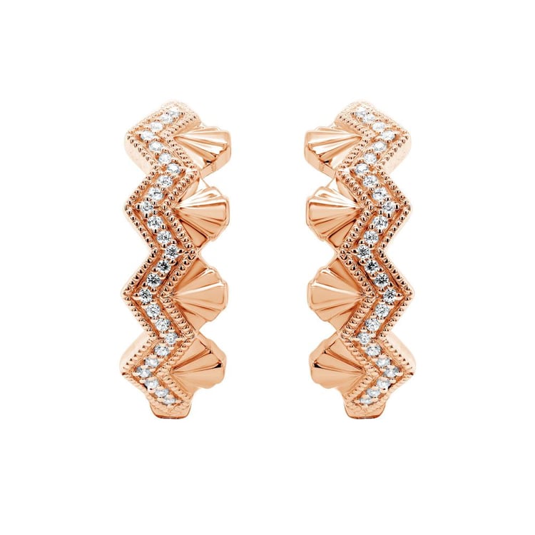 Strieborné neobvyklé kruhové náušnice s diamantmi Alva 160986