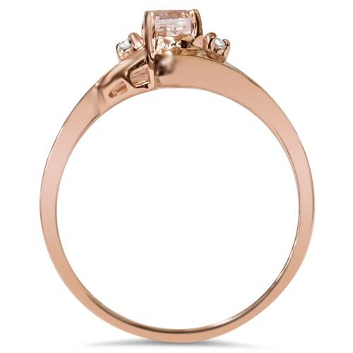 Zlatý prsteň s oválnym morganitom a diamantmi 5410