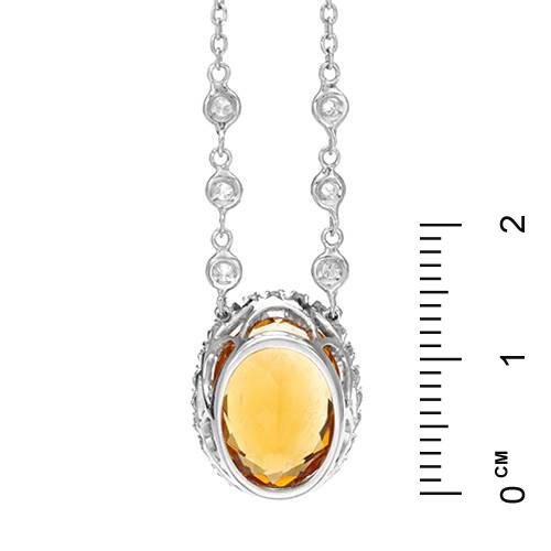 Diamantový náhrdelník s citrínom Favero 755