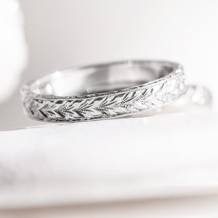 Platinové vintage svadobné obrúčky Hvany 157884