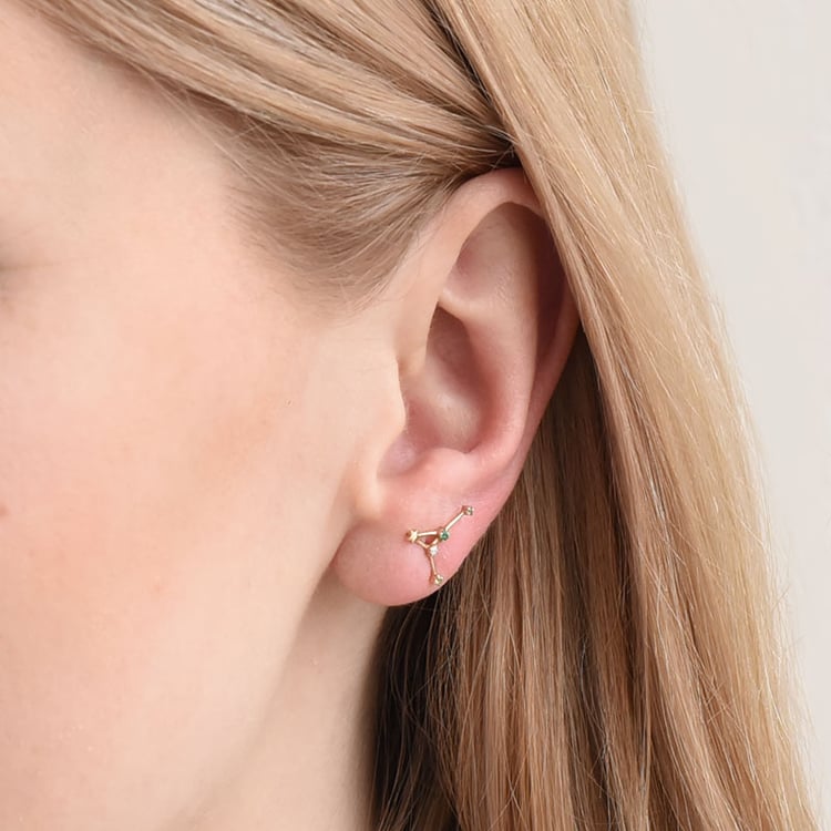 Zlatá náušnica so znamením zverokruhu Cancer 95279