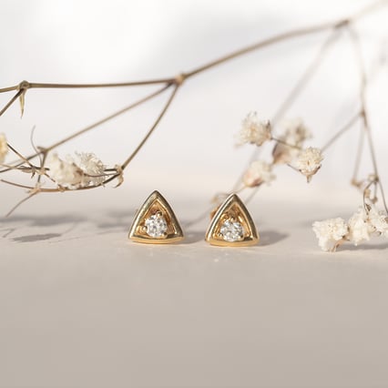 Trojuholníkové náušnice 2v1 s lab-grown diamantmi Lexie
