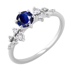 Zásnubný prsteň so zafírom a diamantmi Olha