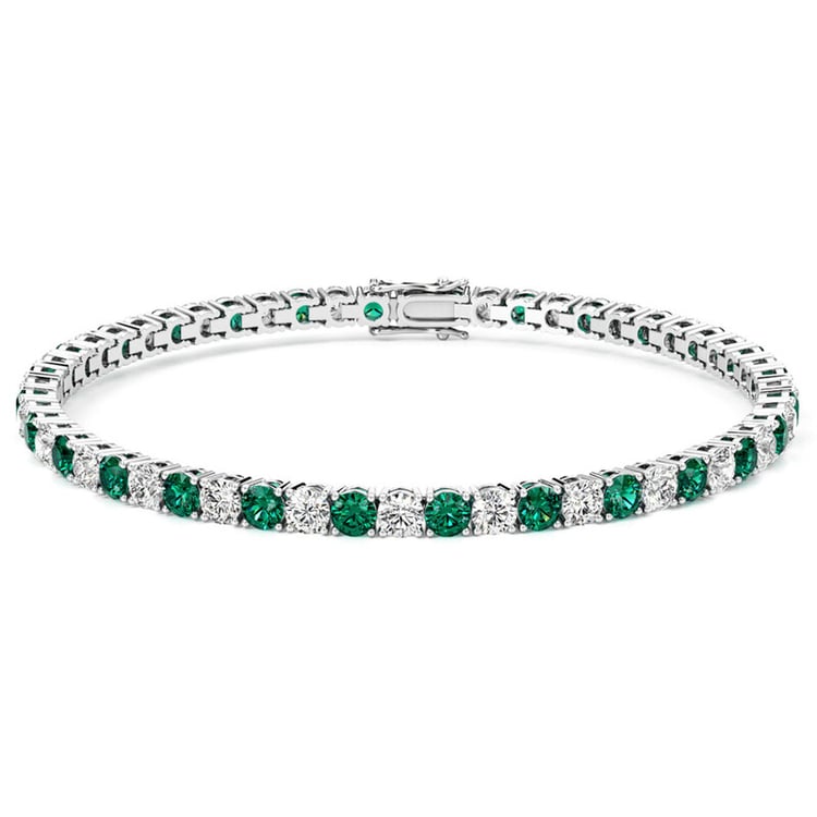 Tenisový náramok s lab-grown smaragdmi a diamantmi Vekic
