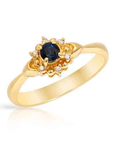 Zafírový prsteň zo žltého zlata Ilion