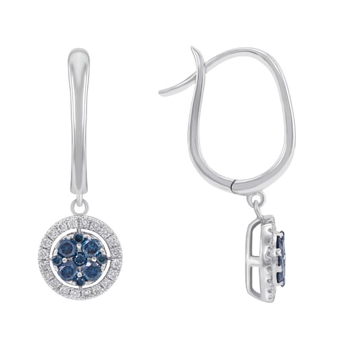 Visiace zlaté náušnice s diamantmi Levian
