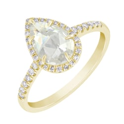 Zlatý diamantový prsteň s pear moissanitom Zusie