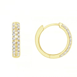 Zlaté kruhové náušnice s diamantmi Sille