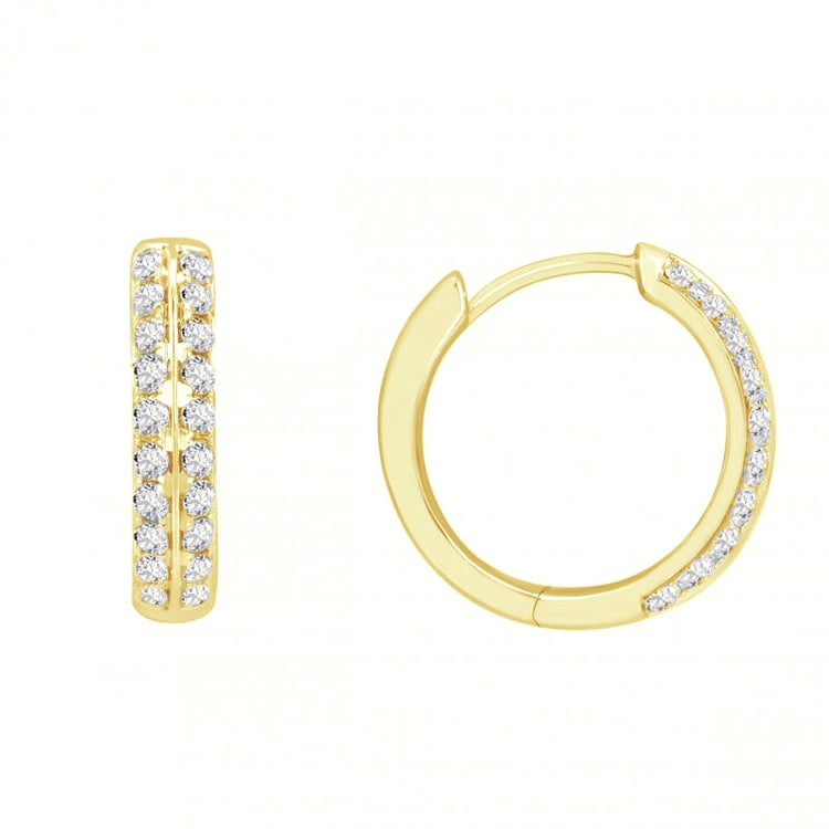 Zlaté kruhové náušnice s diamantmi 79592