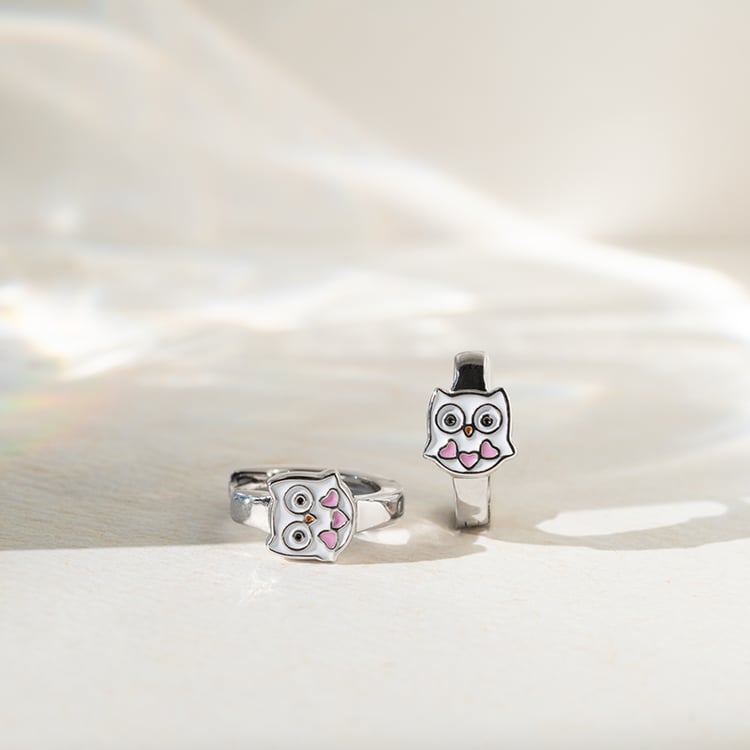 Strieborné detské náušnice so sovičkami 140335