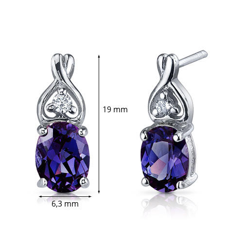 Strieborné náušnice s alexandritmi 6444