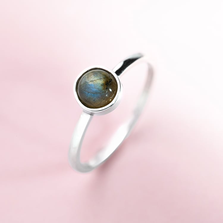 Zlatý minimalistický prsten s labradoritom Sevita 150440