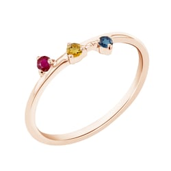 Minimalistický prsteň s tromi drahokamami podľa vášho výberu Ryota