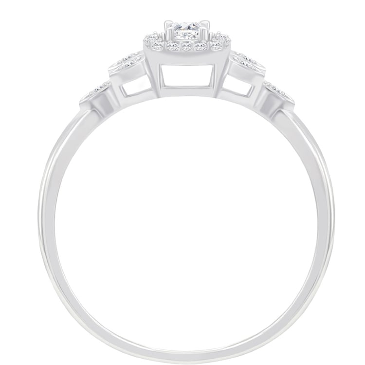 Strieborný halo prsteň s lab-grown diamantmi Delphine 104697