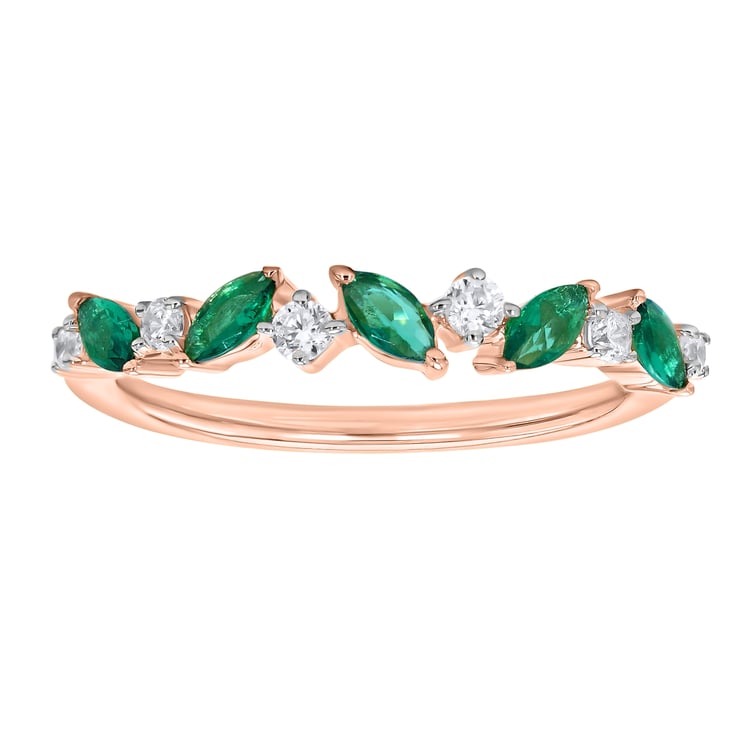 Half-eternity prsteň zo zlata so zelenými smaragdy Zubin 165262