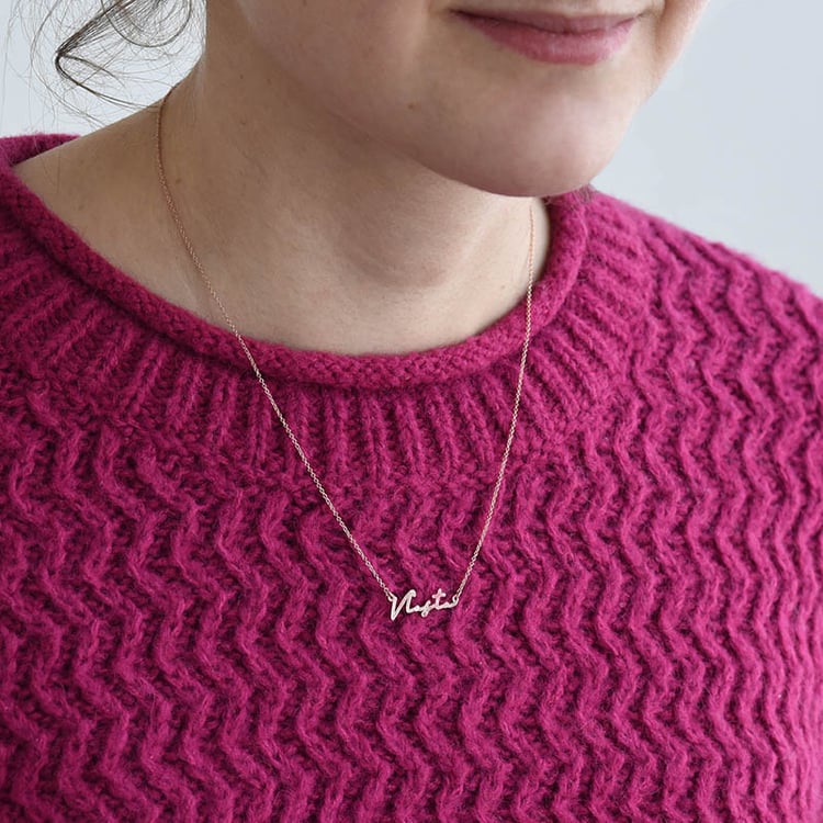 Náhrdelník s menom a diamantom z ružoveho zlata 78465