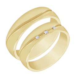 Zlaté svadobné obrúčky s diamantmi Zain