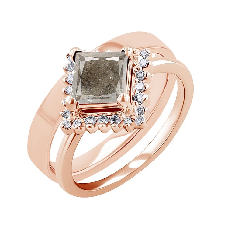 Set prsteňov so salt and pepper diamantom Kamal 132568