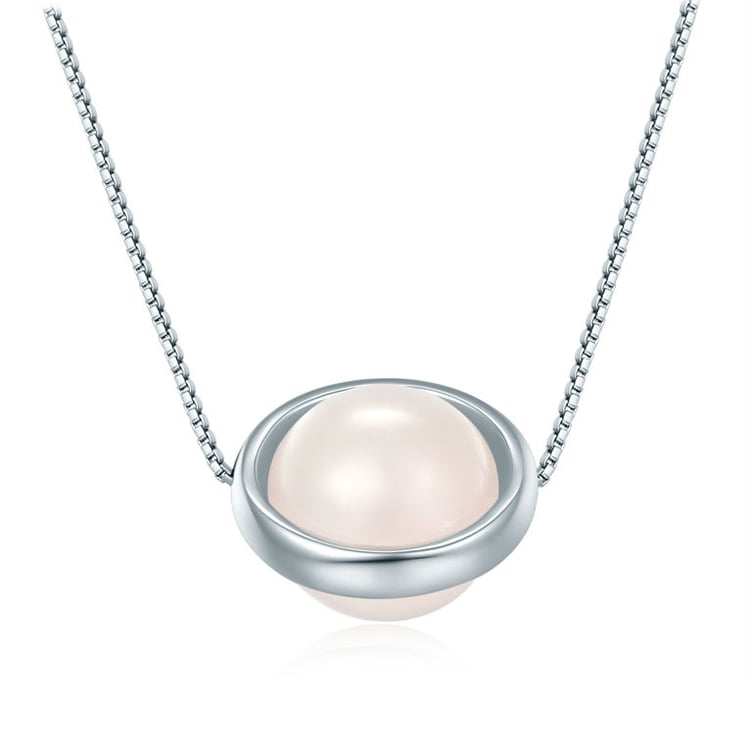 Prívesok zo striebra s ružovým quartzom Mileu